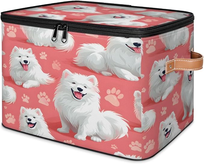 Dogs Storage Box with Zipper Lid