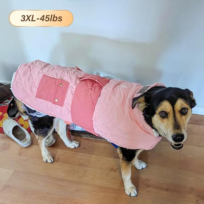 KYEESE Waterproof & Windproof Dog Coat for Large Dogs Puffer Jacket