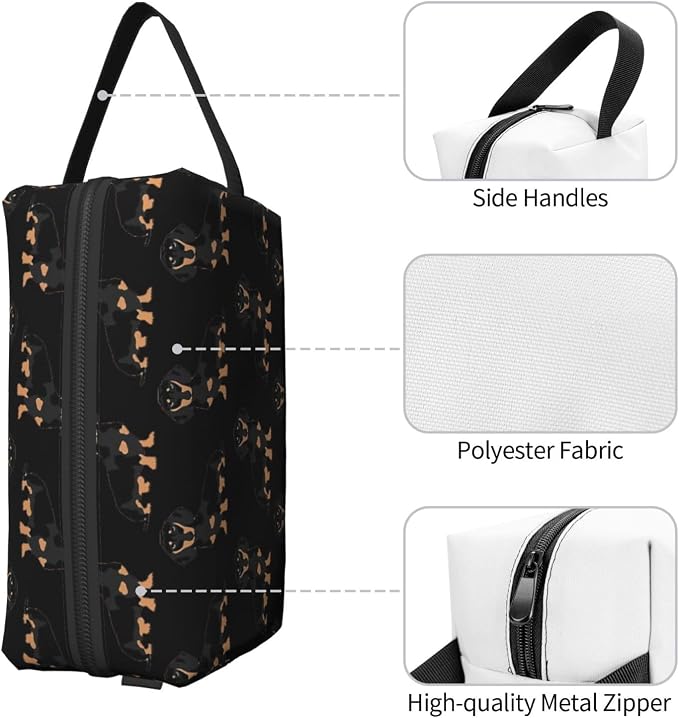 Dachshund Weiner Pet Dogs Print Travel Toiletry Makeup Bag for Women and Men, Large Capacity Organizer, for Accessories, Cosmetics, Shampoo, Brushes and Essentials