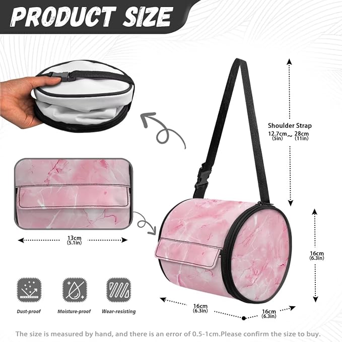 Pink Marble Wall Mounted Toilet Paper Holder Moisture Resistant Portable Tissue Roll Paper Holder Hanging Bathroom Tissue Towel Roll Holder 6.3 * 6.3 * 6.3 Inch