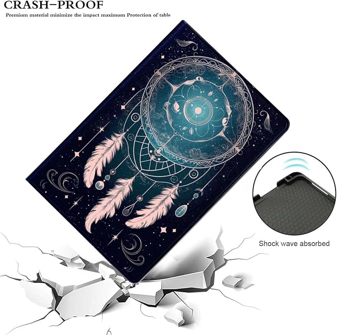 for Samsung Galaxy Tab A9 8.7 Inch 2023 (SM-X110/X115/X117) Tablet Case,Premium Leather Folio Stand Auto Wake/Sleep,Multiple Viewing Stand,Dream Catcher
