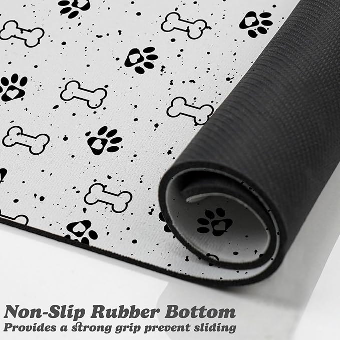 Dog Food Mats,Cat Absorbent Water Bowl Feeding Mats Pet Placemats for Food and Water Spot 16 * 24 inch