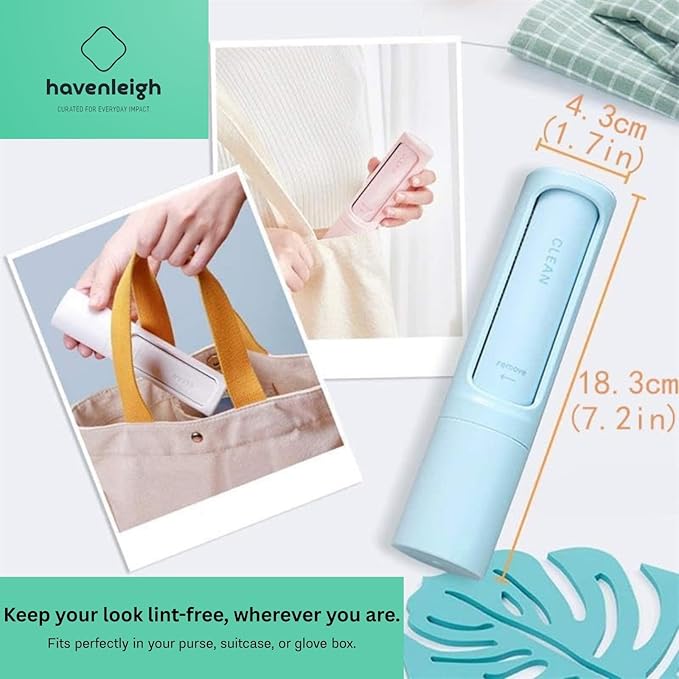 Reusable Lint Brushes for Pet Hair on Clothes & Soft Fabrics, Compact Self-Cleaning Pet Hair Roller, Portable & Travel-Friendly, Rotating-Design, No Refills Needed (Strawberry Meringue)