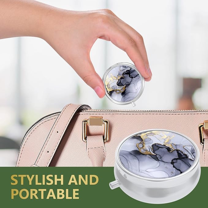 Pill Box, Small Pill Case for Purse & Pocket, Travel Medicine Organizer | Cute Travel Medicine Organizer, Portable Medicine Container Holder to Hold Vitamins, Medication, Fish Oil & Supplement