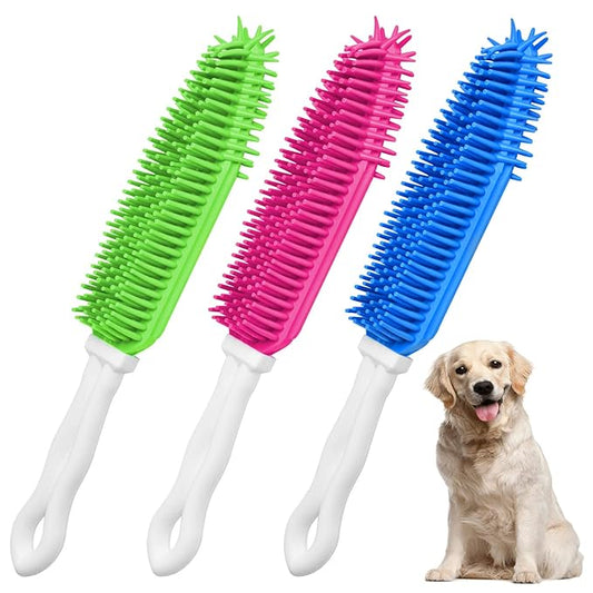 3 Pieces Pet Hair Remover - Car & Auto Detailing Brush, Lint Remover for Dogs Cats, Rubber Massage Brushes for Furniture, Car Interiors, Carpet