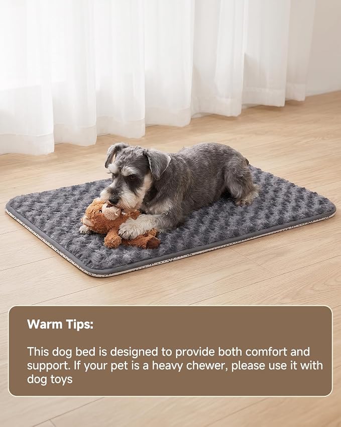 XXL Dog Bed for Crate Pad, High Resilience Foam Mat Bed, 47x29, Dark Grey | Kennel Mat Pet Bed for Large Dogs, Supportive, Non-slip Bottom, Lightweight & Portable, Washable, Suit for Travel, Trunk