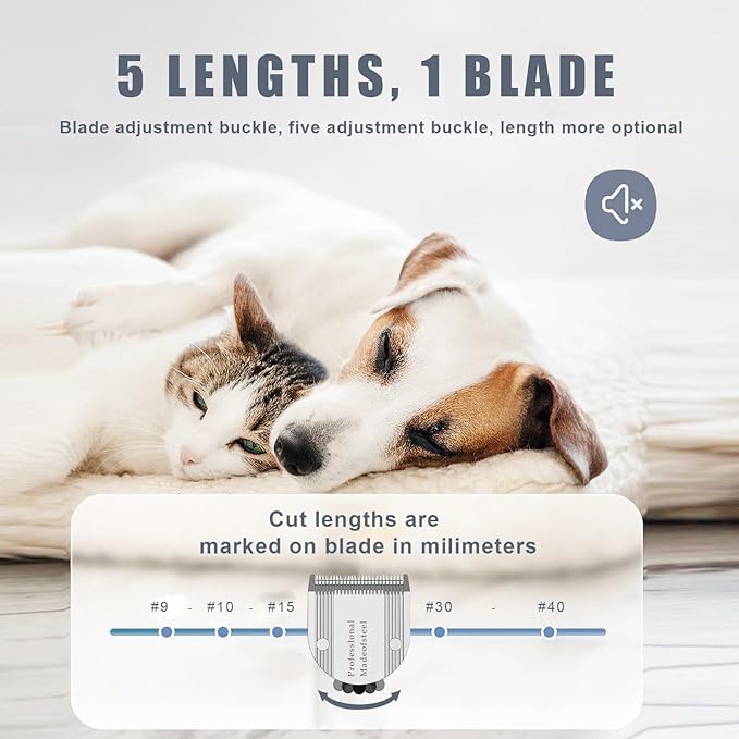 5 in 1 Fine Replacement Blades Compatible with Wahl Bravura Clipper Chromado，Creativa，Figura Dog Clippers for Dogs Grooming