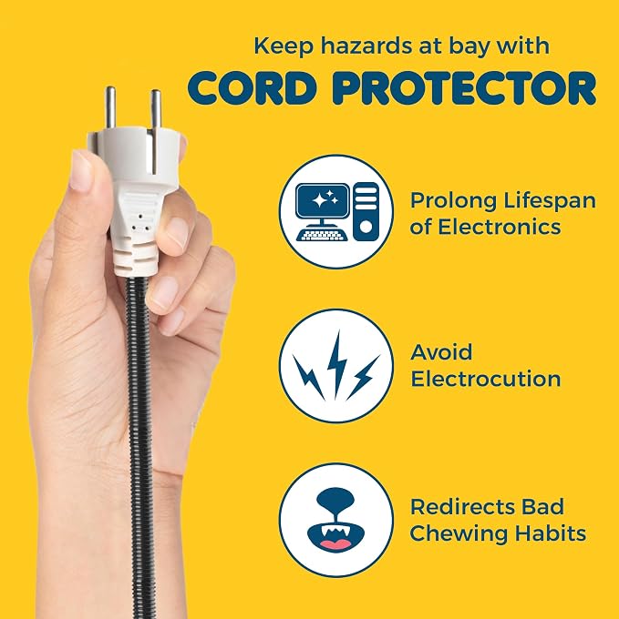 SunGrow Dog and Cat Cord Protector, 0.25 Inch Opening Diameter, Dog, Cat, Ferret Cord Protector from Wire Chew, Cable Protector Tubing, Stop Chewing Cable Management Sleeve, 5 Feet