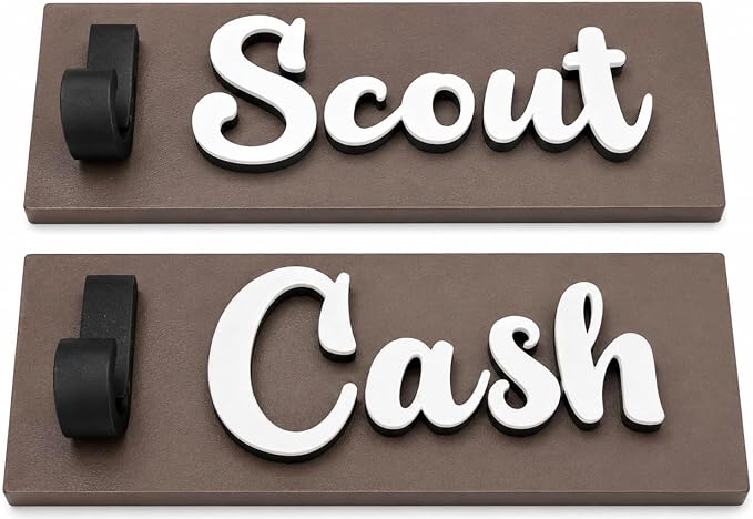 Personalized Dog Leash Holder, Custom Pet Name Wall Hook, Dog Collar Holder, Entryway Organizer, Minimalist Dog Decor, PLA Bioplastic