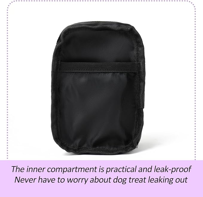 Small Treat Pouch with Dog Bags Dispenser, Portable Walking Bags, Purple