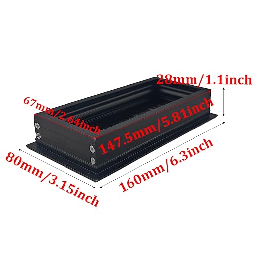 2PCS 6.3"x3.15" Metal Rectangle Cable Grommet, Wire Management Cover with Soft Brush Strip, Desk Wire Organizer for Computer Table Office Furniture (Black)