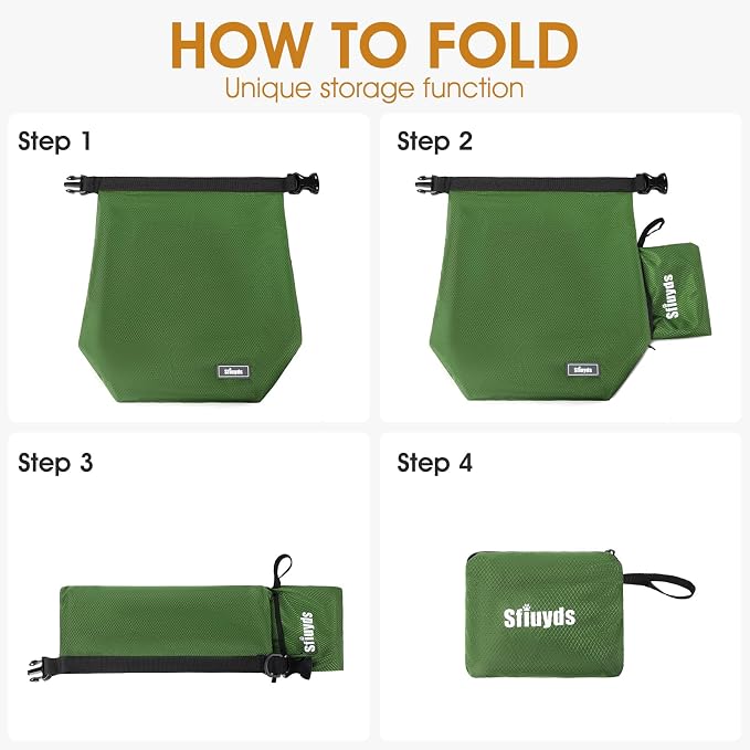 Dog Food Travel Bag Pet Food Container2PCS Collapsible Dog Travel Bowls and Zipper Side Pocket 20L (Green, Large)