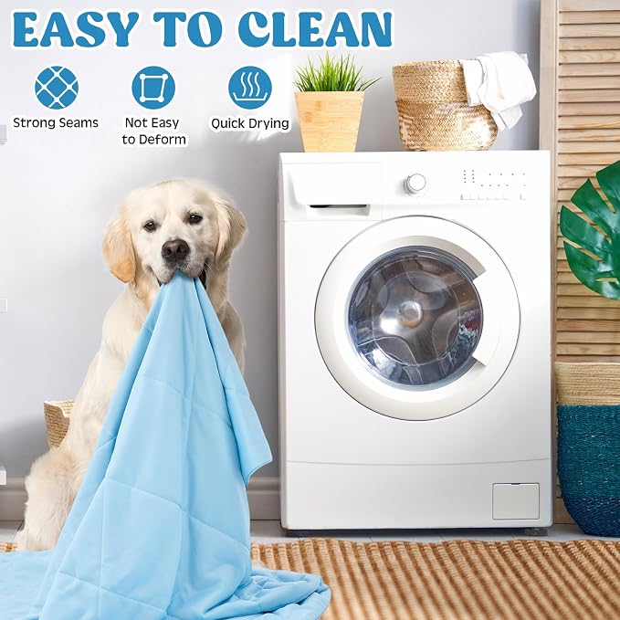2 Pack 40" x 60" Dog Cooling Mats with Storage Bags, Washable Cooling Pads for Dogs, Foldable Pet Self-Cooling Mat for Crate, Sofa, Floor, Car, Indoor Outdoor Summer Use