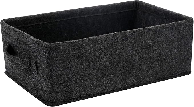 Long Gray Storage Baskets Narrow Storage Basket Organizer Storage Bins for Small Toys Keys Make Up Hair Cosmetic Drawer Home Decor Storage Basket Decorative Storage Bin