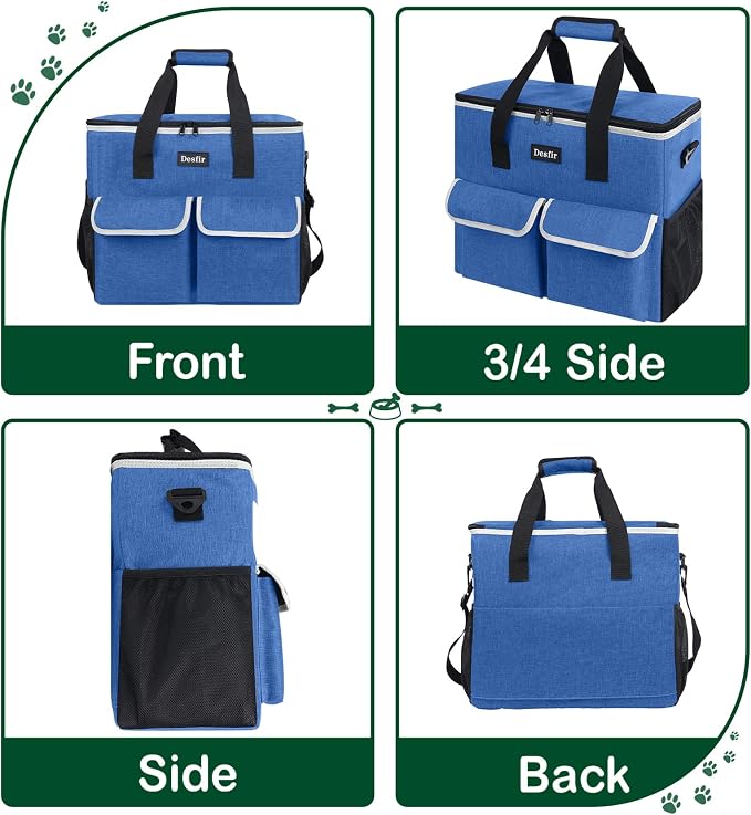 Dog Travel Bag - Dog Travel Kit for a Weekend Away Set Includes Pet Travel Bag Organizer for Accessories, 2 Collapsible Bowls, 2 Travel Food Container