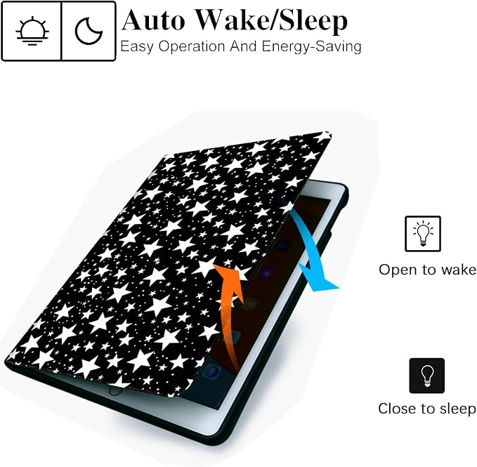 for Microsoft Surface Pro 11/10/9-13" 2024/2022 Tablet Case,Auto Wake/Sleep,Adjustable Stand Protective Cover - Star Pattern
