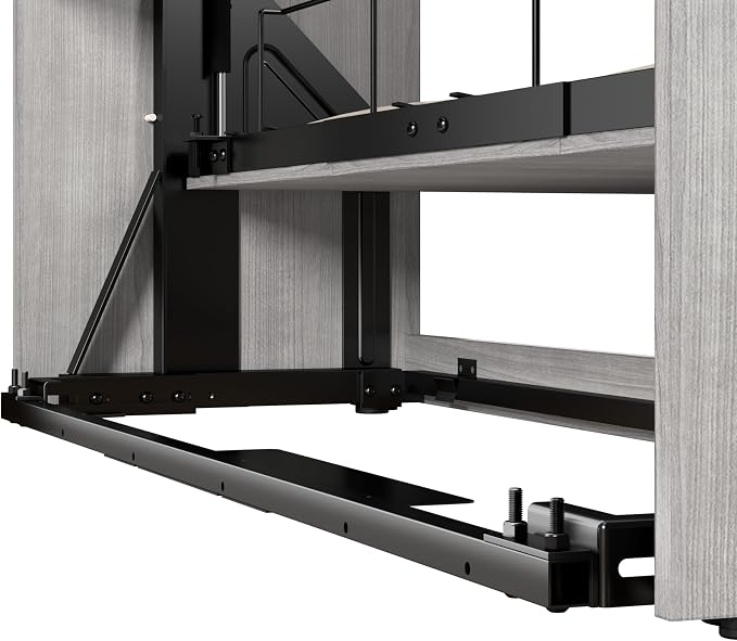 Bestar Full Murphy Bed with Closet Organizer, Platinum Gray, Claremont, 99W | Closet Organizers; dual piston mechanism; for guest room or multipurpose space; 10-year warranty