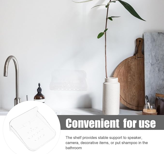 Wall Mounted Monitor Camera Shelf Small Storage Holder Bracket for Home Security Webcam Router Organizer Indoor Wall Mount