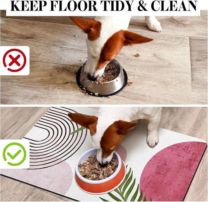 Dog Food Mats for Floors, Absorbent Dog Bowl Mat for Food and Water Dispenser, Quick Dry Cat Food Mat Pet Supplies