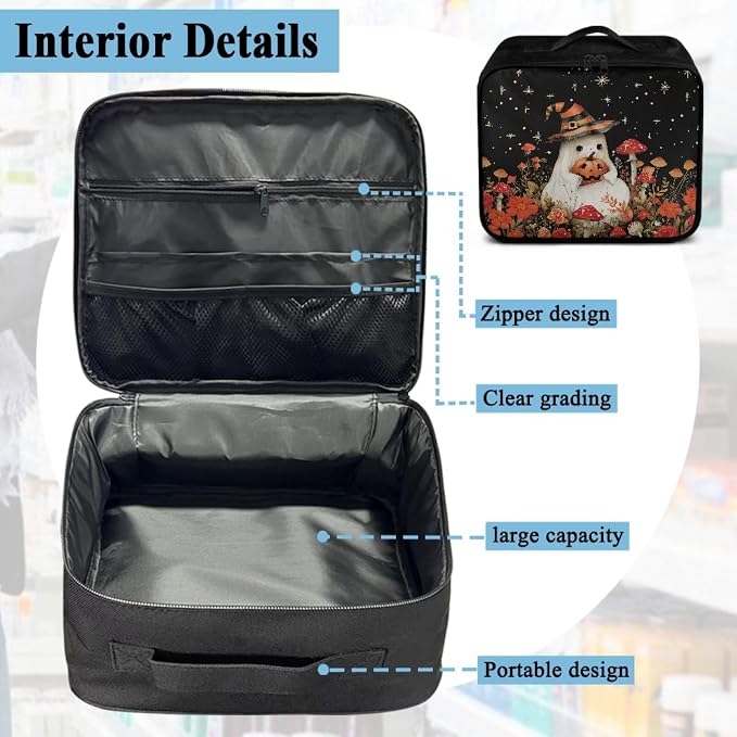 Empty First Aid Bag Halloween Ghost First Responder Case for Emergency Teams and Family Use Includes Modular Inserts Wear Resistant Zippers Breathable Back Panel