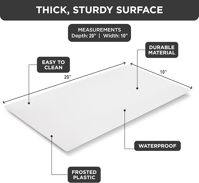 HOLDN’ STORAGE Hard Plastic Shelf Liner, 20" L x 10" W | Durable Plastic Shelf Liner Creates A Flat Surface For Cans, Bottles, Cookware, And Cabinet Essentials