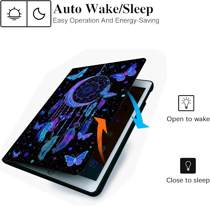 for Microsoft Surface Go 4/3/2/1-10.5" 2021 Tablet Case,Auto Wake/Sleep,Adjustable Stand Protective Cover - Dreamcatcher Moon Butterfly