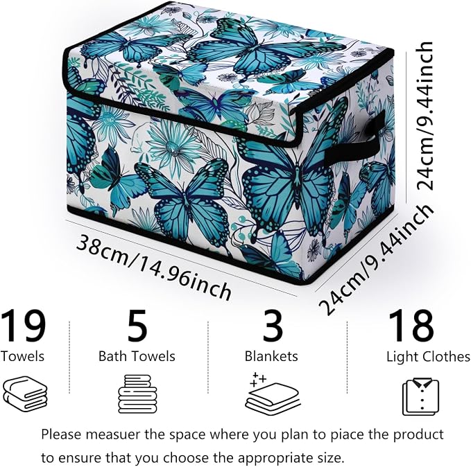 Stackable Clothes Storage Bins with Lids 3 Pack | Closet Organizers, Fabric Box, For Blanket Clothes, Under Bed Storage Containers