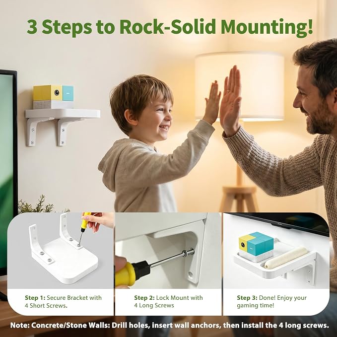 RIBOTS Wall Mounted Holder for Nex Playground Game System with Silicone Remote Case Cover, Wood Shelf for Console & Remote, 3-Step Easy Setup, Storage Organizer for Nex Playground Kids & Families