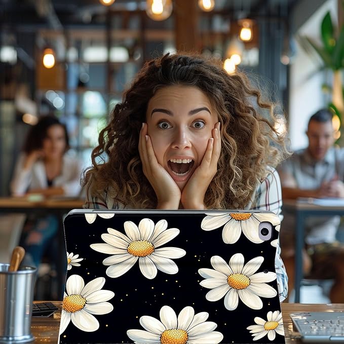 for Microsoft Surface Pro 8-13" 2021 Tablet Case,Auto Wake/Sleep,Adjustable Stand Protective Cover - Daisy