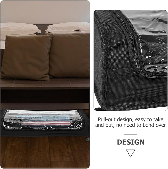 Bed Storage Drawer with Wheels, Large Iron Frame Clothes Organizer with Fabric Bottom Panel, Space Saving Storage for Small Bedrooms and Pet