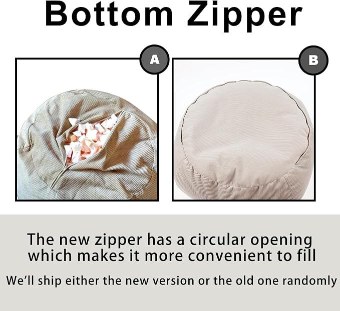 LPMOERA Stuffed Animal Storage Soft Bean Bag Cover No Filler Cream White | Skin-Friendly,Portable,Wide Easy-Load Opening,Hidden Zipper,Decorative Organizer