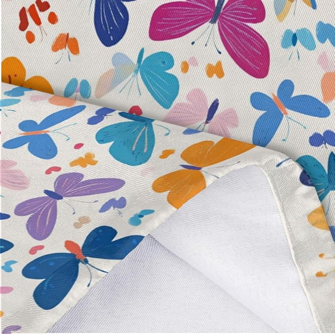 Colorful Butterfly Plastic Bag Holder Spring Butterflies Grocery Bag Storage Dispenser Washable Hanging Shopping Bags Carrier Reusable Wall Mount Trash Bag Organizer for Kitchen Pantry