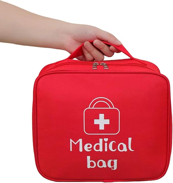 Red First Aid Bag Empty 1st Aid Bag Medical Travel Case Emergency Storage Compact Medicine Bags for Car Office Kitchen Sport Outdoors Camping Hiking Pet (Green M)