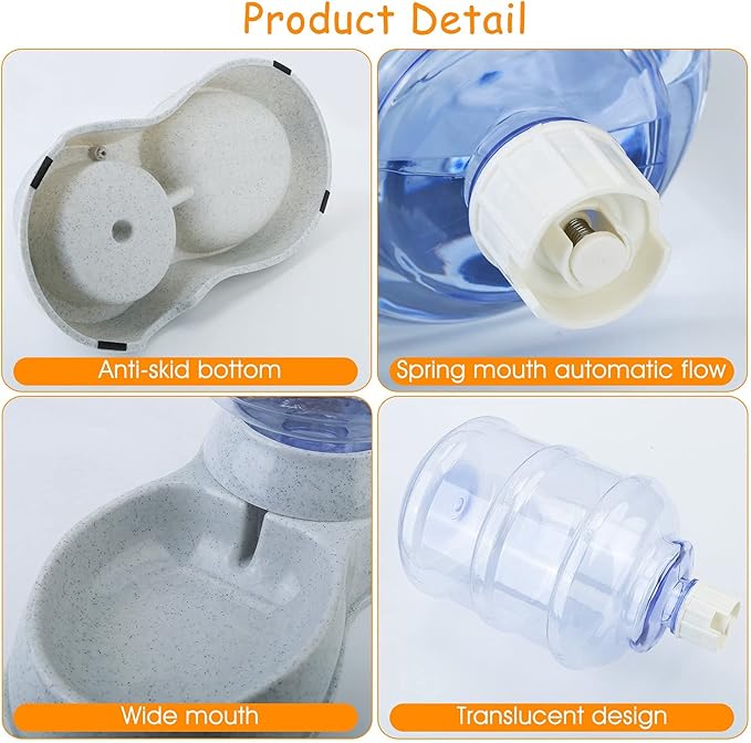 3.5L/1Gallon Automatic Replenish Pet Water Dispenser, Self-Dispensing Gravity Pets Water Feeder for Cats & Small, Medium Dogs