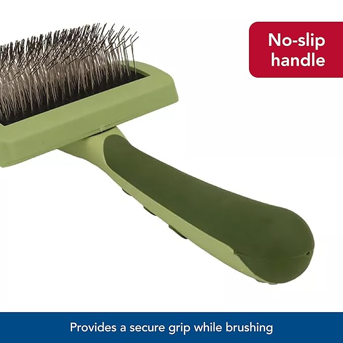 Coastal Pet - Safari - Curved Firm Slicker Brush with Coated Tips for Long Hair, No Color, Medium (6.5" L x 4.0625" W)