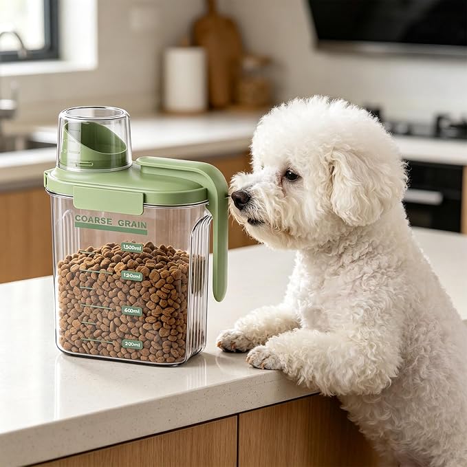 Sturdy ABS Pet Holder with Sealed Construction for Freshness and Comfortable Carry Handle Portable Pet Treat Holder