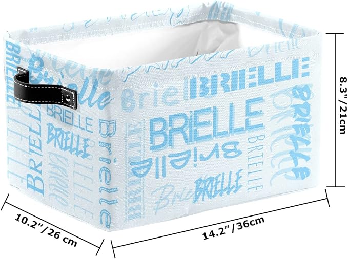 Personalized Storage Bins with Name Custom Kids Storage Basket Cubes Organizer with Handles for Organizing Boys and Girls Toys Shelf Closet Nursery Baskets Boxes, 1 Pack