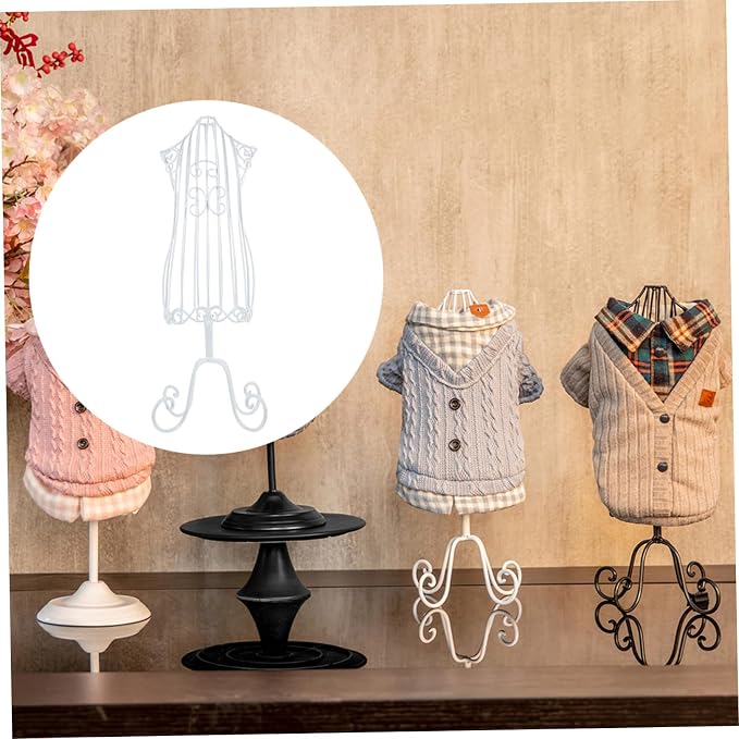 Pet Clothing Display Rack Iron Art Hanging Organizer for Dog Clothes | White Finish, Home and Pet Shop Use, Displaying Pet Clothing, One Piece Holder