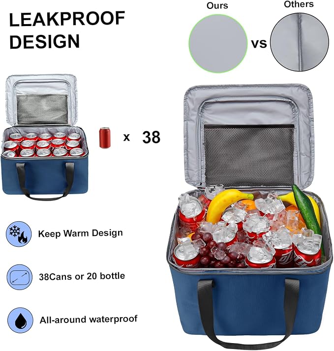 GDNasist Car Trunk Organizer and Storage with Removable Leakproof Cooler Bag, 6 Removable Dividers for Custom Space, Collapsible Trunk Storage with Non Slip Bottom, Foldable Cover for SUV, Jeep, MPVs | Collapsible Trunk Organizers with Lid & Removable ...