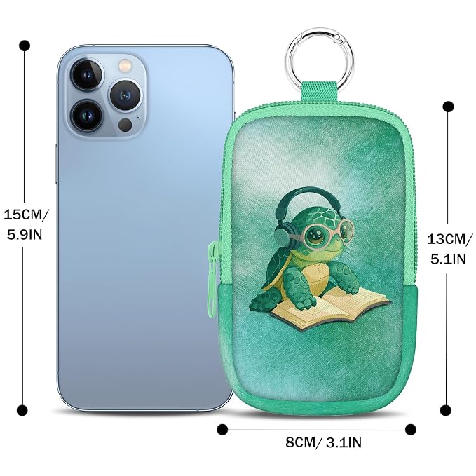 Hand Sanitizer Holder, Sea Turtle Book Spray Case Zippered Pouch | Keychain, Travel Size, Cute Fashion Accessory with Snap Hook, for Glow Mist and Power Mist 1FL OZ, Mini Small Pocket Clip on