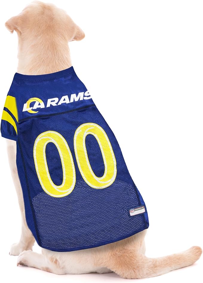Pets First NFL Los Angeles Rams Dog Jersey, Size Small, Football Shirt Costume for Pet, Dog Sports T-Shirt, NFL Team Clothing for Cats, Licensed Pet Apparel Available in 7 Sizes and 32 Teams