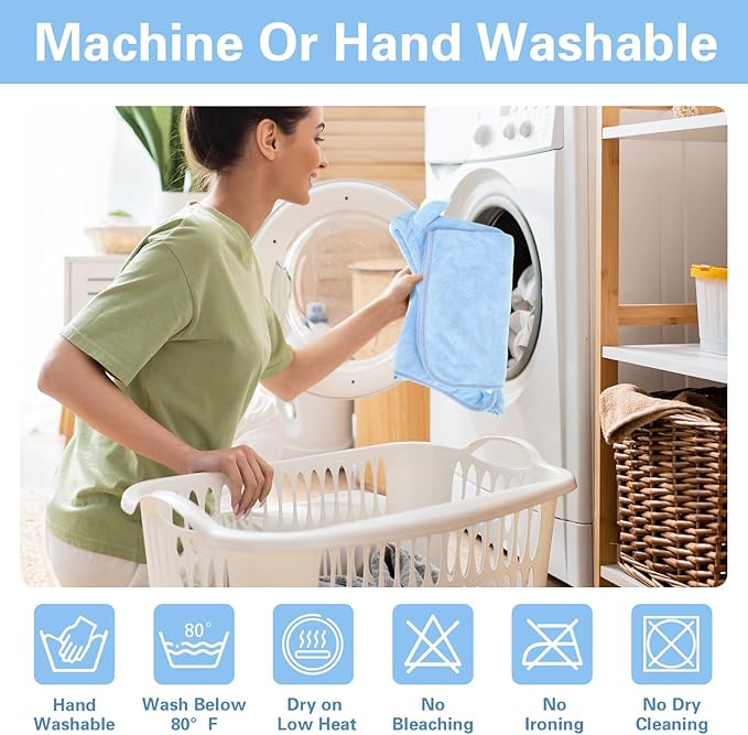 Pet Bathrobe Towel Dog Cat Drying Coat Super Absorbent Cute Dogs Bath Towel Hooded Robe Adjustable Collar & Belly Strap for XSmall to XLarge Pets (Blue, Small)