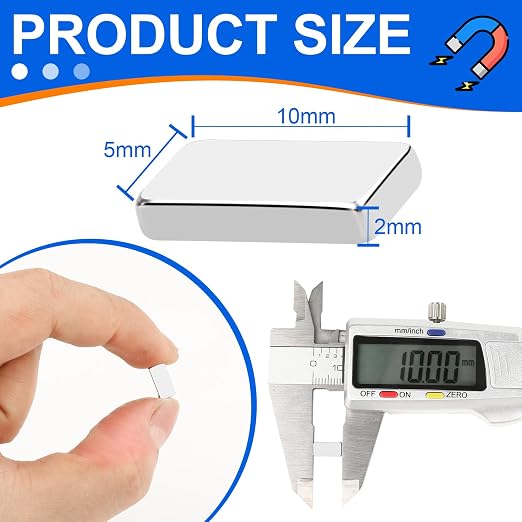 BEST CHOICE MAGNETS 180 Pack Strong Neodymium Bar Magnets, 10 x 5 x 2 mm | Rare Earth Neodymium Magnets with Double-Sided Adhesive Perfect for Fridge, Garage, Kitchen, Craft, Office