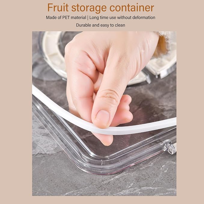Food Storage Container, Vegetables Fruit Containers Prevents Deformation Space Saving PET for Kitchens (Outer Box), ZIZEVewn356ktog-12