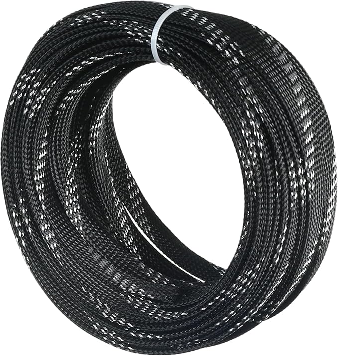 33ft PET Expandable Braid Cable Sleeving 10mm Cable Management Sleeve