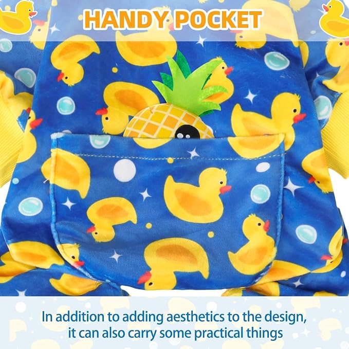 PUPTECK Soft Fleece Dog Pajamas for Small Medium Dogs, Dog Onesie Puppy Sweaters Clothes Jumpsuit Pjs, Cute Jammies Cat Coat Pet Costume Apparel