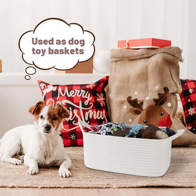 OIASKET Gift Basket Empty with Handle, Small Woven Baskets for Gifts Empty | 13.6"x10"x5.9", Baby Shower Toy Storage Baskets, Dog Toy Storage for Organizing, with Gift Bag Ribbon Tissue Paper