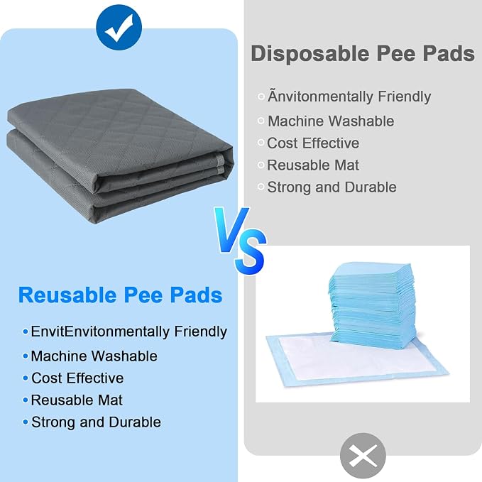 Washable Pee Pads for Dogs 34"x36" Reusable Puppy Pad Pet Training Pads, Waterproof Mat Non-Slip, Dog Pee Pad Whelping Pads Dog Mat-Playpen,Crate,Sofo,Car,Potty,Bed