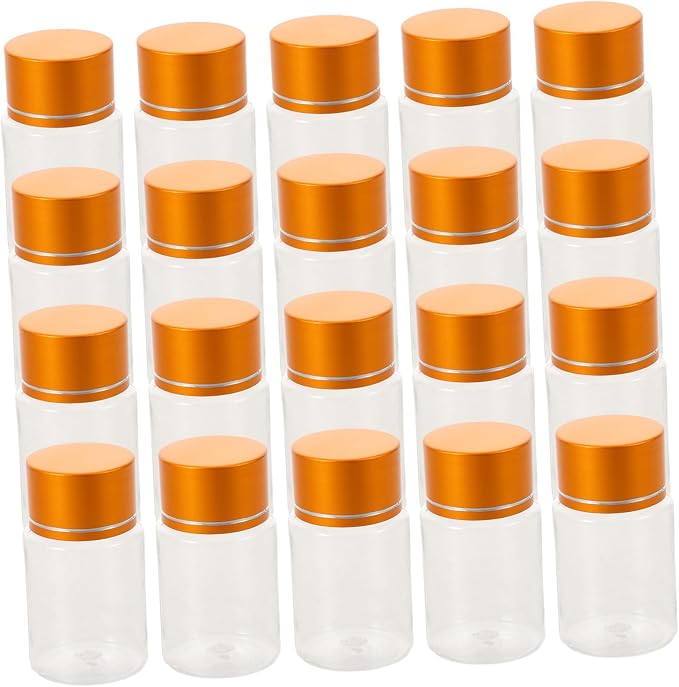 20pcs 30ml Plastic Sealing Bottles with Airtight Lids, Leakproof Pill Containers for Powder Supplements and Medication Storage, Portable Organizer for Travel and Countertop Use