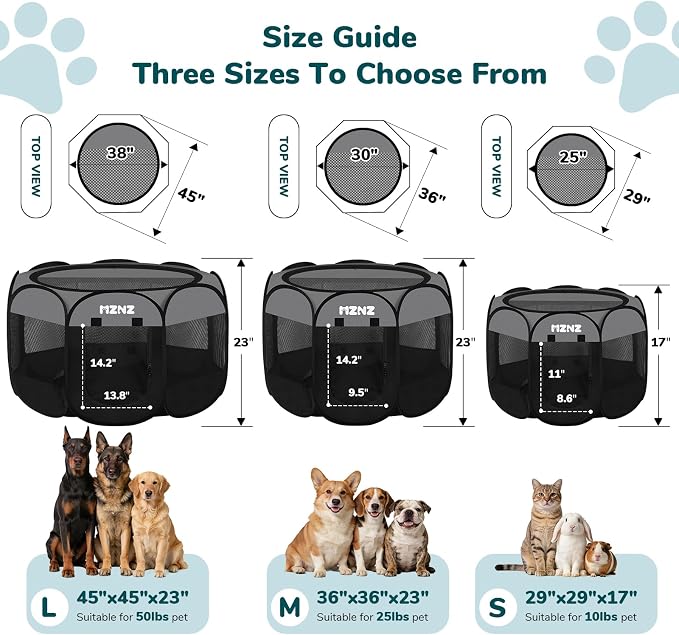 Dog Cat Small Animal Puppy Playpen Crate, Small, Dark Grey | Portable Pop Up Pet Cage Enclosure Tent Kennel Indoor Outdoor with Carrying Case, No Assembly, Camping Use